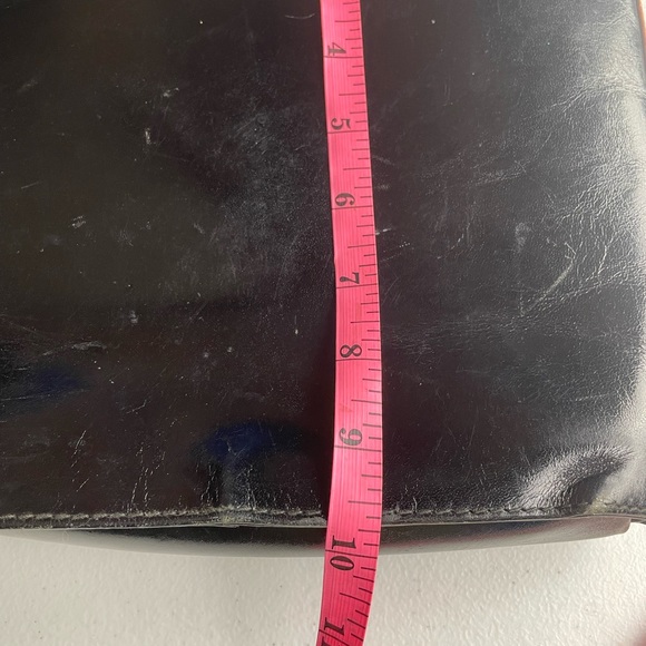 Vintage Leather Purse/Handbag Black/Brown Made in Italy - Picture 6 of 10